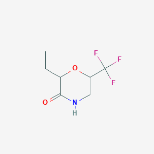 molecular formula C7H10F3NO2 B7907247 2-Ethyl-6-(trifluoromethyl)morpholin-3-one CAS No. 1375472-97-1