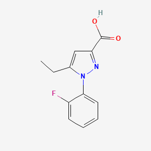 molecular formula C12H11FN2O2 B7907290 5-ethyl-1-(2-fluorophenyl)-1H-pyrazole-3-carboxylic acid 