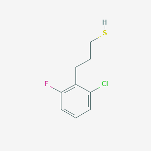 molecular formula C9H10ClFS B7907409 3-(2-Chloro-6-fluorophenyl)propane-1-thiol 