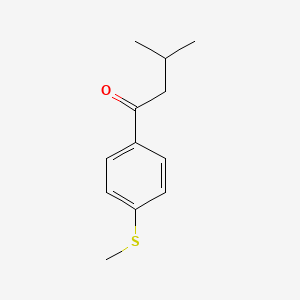 molecular formula C12H16OS B7907597 1-Butanone, 3-methyl-1-[4-(methylthio)phenyl]- CAS No. 107807-65-8