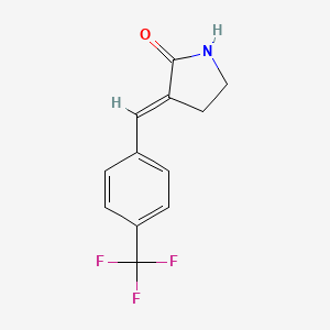 molecular formula C12H10F3NO B7907678 (3E)-3-[4-(trifluoromethyl)benzylidene]pyrrolidin-2-one 