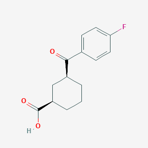 molecular formula C14H15FO3 B7907695 cis-3-(4-Fluorobenzoyl)cyclohexane-1-carboxylic acid 