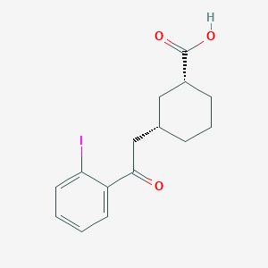 cis-3-[2-(2-Iodophenyl)-2-oxoethyl]cyclohexane-1-carboxylic acid