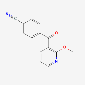 molecular formula C14H10N2O2 B7907731 4-(2-Methoxypyridine-3-carbonyl)benzonitrile 