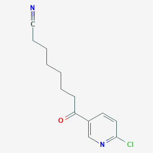 molecular formula C13H15ClN2O B7907745 8-(6-Chloropyridin-3-yl)-8-oxooctanenitrile 