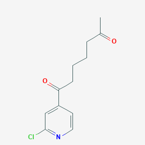 molecular formula C12H14ClNO2 B7907758 1-(2-Chloro-4-pyridyl)-1,6-heptanedione 