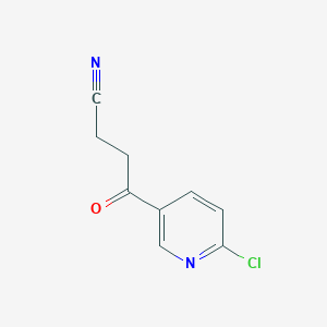 molecular formula C9H7ClN2O B7907784 4-(6-Chloropyridin-3-yl)-4-oxobutanenitrile 