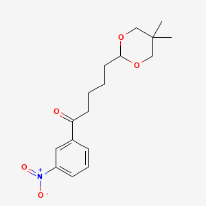 molecular formula C17H23NO5 B7907806 5-(5,5-Dimethyl-1,3-dioxan-2-yl)-1-(3-nitrophenyl)pentan-1-one 