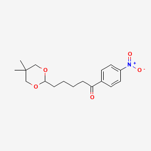 molecular formula C17H23NO5 B7907813 5-(5,5-Dimethyl-1,3-dioxan-2-yl)-1-(4-nitrophenyl)pentan-1-one 