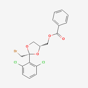 molecular formula C18H15BrCl2O4 B7907890 cis-Bromo-ester [cis-2-(2,4-Dichlorophenyl)-2-bromomethyl-4-(benzoyloxy)-methyl-1,3-dioxalane] 