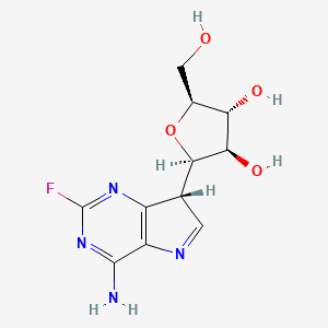 molecular formula C11H13FN4O4 B7907899 (2R,3R,4R,5S)-2-[(7S)-4-amino-2-fluoro-7H-pyrrolo[3,2-d]pyrimidin-7-yl]-5-(hydroxymethyl)oxolane-3,4-diol 