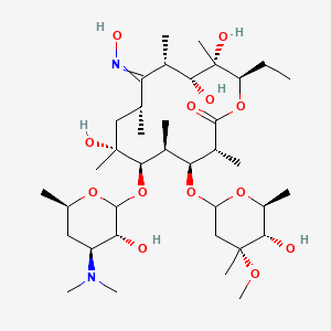molecular formula C37H68N2O13 B7907919 (3R,4S,5S,6R,7R,9R,11S,12R,13S,14R)-6-[(3R,4S,6R)-4-(dimethylamino)-3-hydroxy-6-methyloxan-2-yl]oxy-14-ethyl-7,12,13-trihydroxy-10-hydroxyimino-4-[(4R,5S,6S)-5-hydroxy-4-methoxy-4,6-dimethyloxan-2-yl]oxy-3,5,7,9,11,13-hexamethyl-oxacyclotetradecan-2-one 