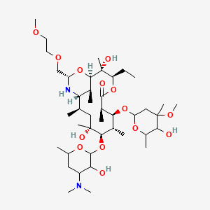 (1R,2R,3R,6R,7S,8S,9R,10R,12R,13S,15S,17S)-9-[4-(dimethylamino)-3-hydroxy-6-methyloxan-2-yl]oxy-3-ethyl-2,10-dihydroxy-7-(5-hydroxy-4-methoxy-4,6-dimethyloxan-2-yl)oxy-15-(2-methoxyethoxymethyl)-2,6,8,10,12,17-hexamethyl-4,16-dioxa-14-azabicyclo[11.3.1]heptadecan-5-one