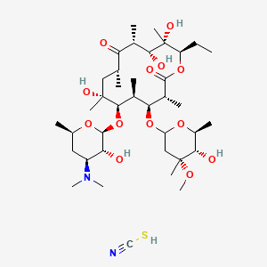 molecular formula C38H68N2O13S B7907987 (3R,4S,5S,6R,7R,9R,11R,12R,13S,14R)-6-[(2S,3R,4S,6R)-4-(dimethylamino)-3-hydroxy-6-methyloxan-2-yl]oxy-14-ethyl-7,12,13-trihydroxy-4-[(4R,5S,6S)-5-hydroxy-4-methoxy-4,6-dimethyloxan-2-yl]oxy-3,5,7,9,11,13-hexamethyl-oxacyclotetradecane-2,10-dione;thiocyanic acid 