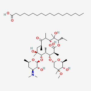 molecular formula C55H103NO15 B7907988 (3S,4R,5R,6S,7S,9S,12R,14S)-6-[(2S,3R,4S,6R)-4-(Dimethylamino)-3-hydroxy-6-methyloxan-2-yl]oxy-14-ethyl-7,12,13-trihydroxy-4-[(2R,4R,5S,6S)-5-hydroxy-4-methoxy-4,6-dimethyloxan-2-yl]oxy-3,5,7,9,11,13-hexamethyl-oxacyclotetradecane-2,10-dione;octadecanoic acid 