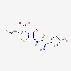 molecular formula C18H19N3O5S B7908023 (6R,7R)-7-[[(2R)-2-amino-2-(4-hydroxyphenyl)acetyl]amino]-8-oxo-3-prop-1-enyl-5-thia-1-azabicyclo[4.2.0]oct-2-ene-2-carboxylic acid 