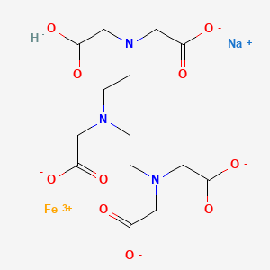 Ferrate(2-), [rel-[N(R)]-N-[2-[bis[(carboxy-kappaO)methyl]amino-kappaN]ethyl]-N-[2-[(S)-[(carboxy-kappaO)methyl](carboxymethyl)amino-kappaN]ethyl]glycinato(5-)-kappaN,kappaO]-, sodium hydrogen (1:1:1), (PB-7-13-12564)-