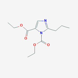 molecular formula C12H18N2O4 B7908110 2-Propyl-1H-imidazole-4,5-dicarboxy acid diethyl ester 