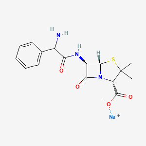 molecular formula C16H18N3NaO4S B7908148 sodium;(2S,5S,6R)-6-[(2-amino-2-phenylacetyl)amino]-3,3-dimethyl-7-oxo-4-thia-1-azabicyclo[3.2.0]heptane-2-carboxylate 