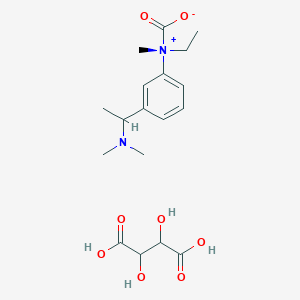 molecular formula C18H28N2O8 B7908196 2,3-dihydroxybutanedioic acid;[(R)-[3-[1-(dimethylamino)ethyl]phenyl]-ethyl-methylazaniumyl]formate 