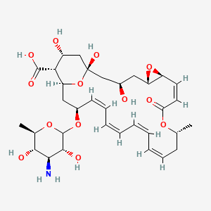 (1S,3R,5S,7S,8Z,12R,14Z,16Z,18Z,20Z,22S,24S,25R,26R)-22-[(3R,4S,5S,6R)-4-amino-3,5-dihydroxy-6-methyloxan-2-yl]oxy-1,3,26-trihydroxy-12-methyl-10-oxo-6,11,28-trioxatricyclo[22.3.1.05,7]octacosa-8,14,16,18,20-pentaene-25-carboxylic acid