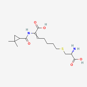 molecular formula C16H26N2O5S B7908281 7-[(2R)-2-amino-2-carboxyethyl]sulfanyl-2-[(2,2-dimethylcyclopropanecarbonyl)amino]hept-2-enoic acid 
