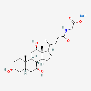 sodium;2-[[(4R)-4-[(3R,5S,7R,8R,9S,10S,12S,13R,14S,17R)-3,7,12-trihydroxy-10,13-dimethyl-2,3,4,5,6,7,8,9,11,12,14,15,16,17-tetradecahydro-1H-cyclopenta[a]phenanthren-17-yl]pentanoyl]amino]acetate