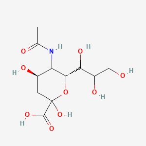 molecular formula C11H19NO9 B7908326 (4R,6R)-5-acetamido-2,4-dihydroxy-6-(1,2,3-trihydroxypropyl)oxane-2-carboxylic acid 