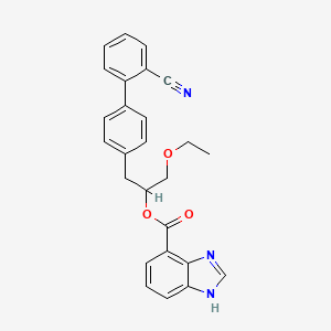 molecular formula C26H23N3O3 B7908372 [1-[4-(2-cyanophenyl)phenyl]-3-ethoxypropan-2-yl] 1H-benzimidazole-4-carboxylate 