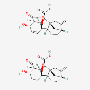 (1R,2R,5R,8R,9S,10R,11S,12S)-12-hydroxy-11-methyl-6-methylidene-16-oxo-15-oxapentacyclo[9.3.2.15,8.01,10.02,8]heptadecane-9-carboxylic acid;(1R,2R,5R,8R,9S,10R,11S,12S)-12-hydroxy-11-methyl-6-methylidene-16-oxo-15-oxapentacyclo[9.3.2.15,8.01,10.02,8]heptadec-13-ene-9-carboxylic acid