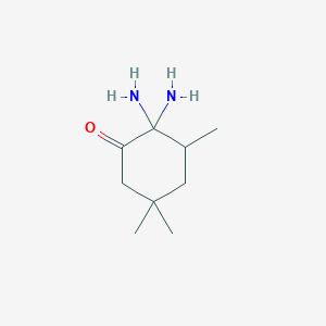 molecular formula C9H18N2O B7908461 2,2-Diamino-3,5,5-trimethylcyclohexan-1-one 