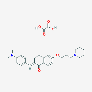 (2E)-2-[[4-(dimethylamino)phenyl]methylidene]-6-(3-piperidin-1-ylpropoxy)-3,4-dihydronaphthalen-1-one;oxalic acid
