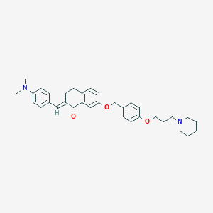 molecular formula C34H40N2O3 B7908539 (2E)-2-[[4-(dimethylamino)phenyl]methylidene]-7-[[4-(3-piperidin-1-ylpropoxy)phenyl]methoxy]-3,4-dihydronaphthalen-1-one 