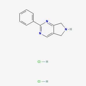 molecular formula C12H13Cl2N3 B7908543 2-Phenyl-6,7-dihydro-5H-pyrrolo[3,4-d]pyrimidine dihydrochloride 