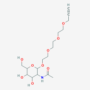 molecular formula C17H29NO9 B7908562 N-[4,5-dihydroxy-6-(hydroxymethyl)-2-[2-[2-(2-prop-2-ynoxyethoxy)ethoxy]ethoxy]oxan-3-yl]acetamide 