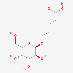 molecular formula C11H20O8 B7908576 5-[(2R,3S,5S)-3,4,5-trihydroxy-6-(hydroxymethyl)oxan-2-yl]oxypentanoic acid 