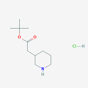 molecular formula C11H22ClNO2 B7908625 Tert-butyl 2-(piperidin-3-yl)acetate hydrochloride 