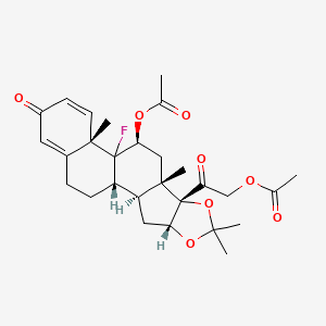 molecular formula C28H35FO8 B7908728 [2-[(1S,2S,4R,8S,9S,11S,13S)-11-acetyloxy-12-fluoro-6,6,9,13-tetramethyl-16-oxo-5,7-dioxapentacyclo[10.8.0.02,9.04,8.013,18]icosa-14,17-dien-8-yl]-2-oxoethyl] acetate 