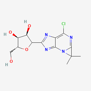molecular formula C13H15ClN4O4 B7908808 (3R,4S,5R)-2-(4-chloro-6,6-dimethylazirino[2,1-b]purin-2-yl)-5-(hydroxymethyl)oxolane-3,4-diol 
