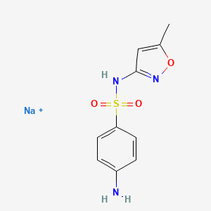 molecular formula C10H11N3NaO3S+ B7908834 sodium;4-amino-N-(5-methyl-1,2-oxazol-3-yl)benzenesulfonamide 