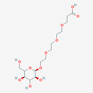 molecular formula C15H28O11 B7908855 3-[2-[2-[2-[(2R,3S,5R)-3,4,5-trihydroxy-6-(hydroxymethyl)oxan-2-yl]oxyethoxy]ethoxy]ethoxy]propanoic acid 