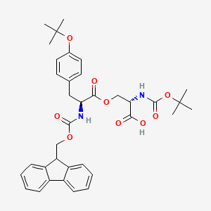 molecular formula C36H42N2O9 B7908870 O-((S)-2-((((9H-Fluoren-9-yl)methoxy)carbonyl)amino)-3-(4-(tert-butoxy)phenyl)propanoyl)-N-(tert-butoxycarbonyl)-L-serine 