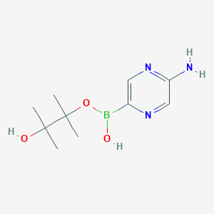 molecular formula C10H18BN3O3 B7909025 (5-Aminopyrazin-2-yl)-(3-hydroxy-2,3-dimethylbutan-2-yl)oxyborinic acid 