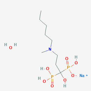 molecular formula C9H24NNaO8P2 B7909041 sodium;hydroxy-[1-hydroxy-3-[methyl(pentyl)amino]-1-phosphonopropyl]phosphinate;hydrate 