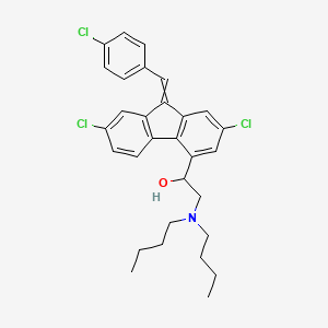 molecular formula C30H32Cl3NO B7909063 2-(dibutylamino)-1-{2,7-dichloro-9-[(4-chlorophenyl)methylidene]-9H-fluoren-4-yl}ethan-1-ol 