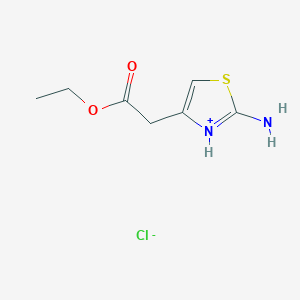 molecular formula C7H11ClN2O2S B7909113 Ethyl 2-(2-amino-1,3-thiazol-3-ium-4-yl)acetate;chloride 