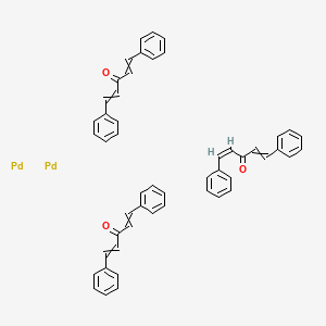 molecular formula C51H42O3Pd2 B7909134 1,5-diphenylpenta-1,4-dien-3-one;(4Z)-1,5-diphenylpenta-1,4-dien-3-one;palladium 