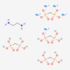molecular formula C6H27N2Na5O24P8 B7909177 Pentasodium;dioxido-oxo-(phosphonatomethyl)-lambda5-phosphane;ethane-1,2-diamine;hydroxy(phosphonomethyl)phosphinate;phosphonomethylphosphonic acid 