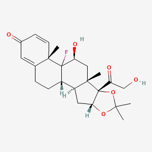 molecular formula C24H31FO6 B7909229 (1S,2S,4R,8S,9S,11S,13S)-12-fluoro-11-hydroxy-8-(2-hydroxyacetyl)-6,6,9,13-tetramethyl-5,7-dioxapentacyclo[10.8.0.02,9.04,8.013,18]icosa-14,17-dien-16-one 