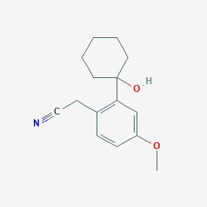 molecular formula C15H19NO2 B7909264 2-[2-(1-Hydroxycyclohexyl)-4-methoxyphenyl]acetonitrile 